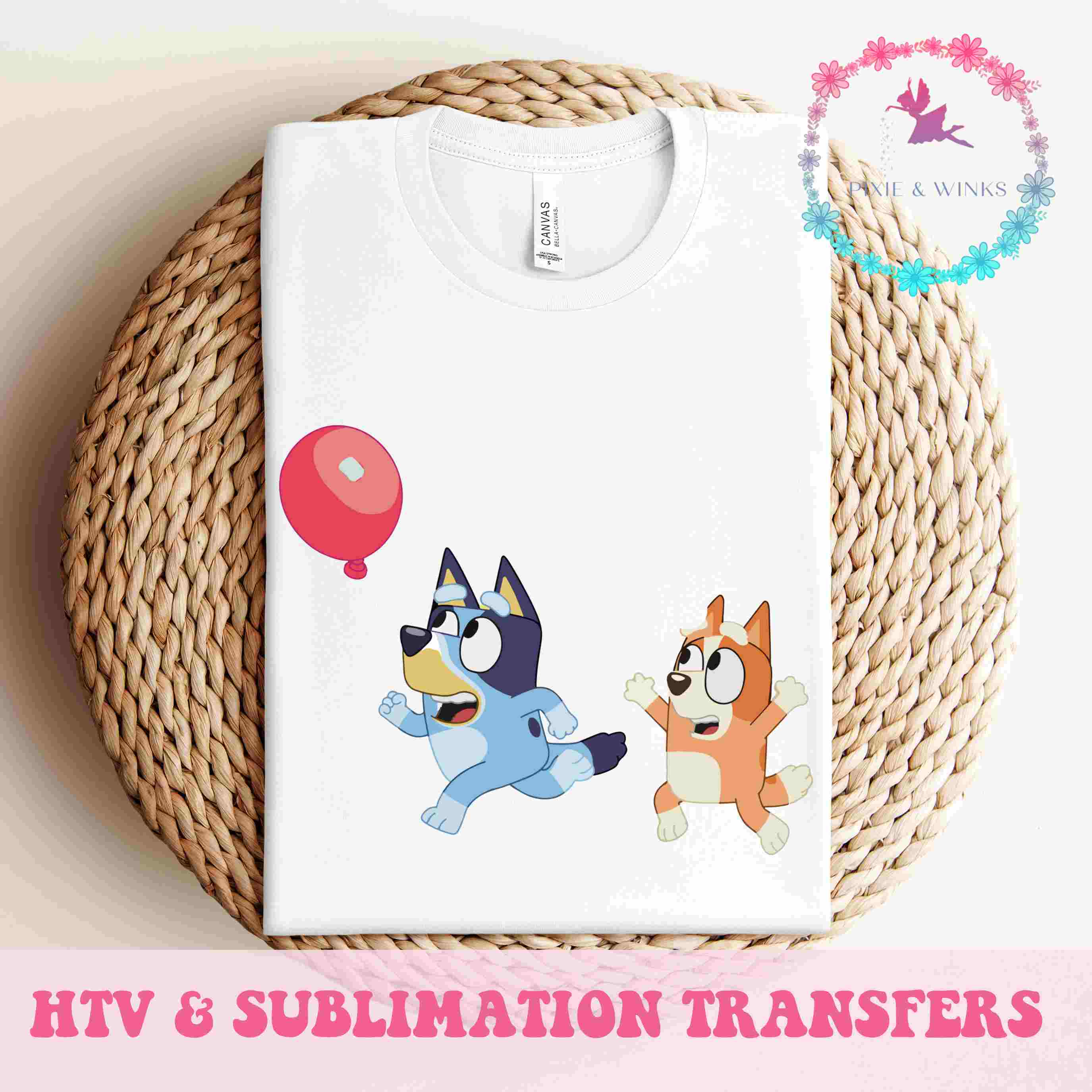 READY TO PRESS Bluey and Bingo Balloon HTV and Sublimation Prints – Pixie &  Winks