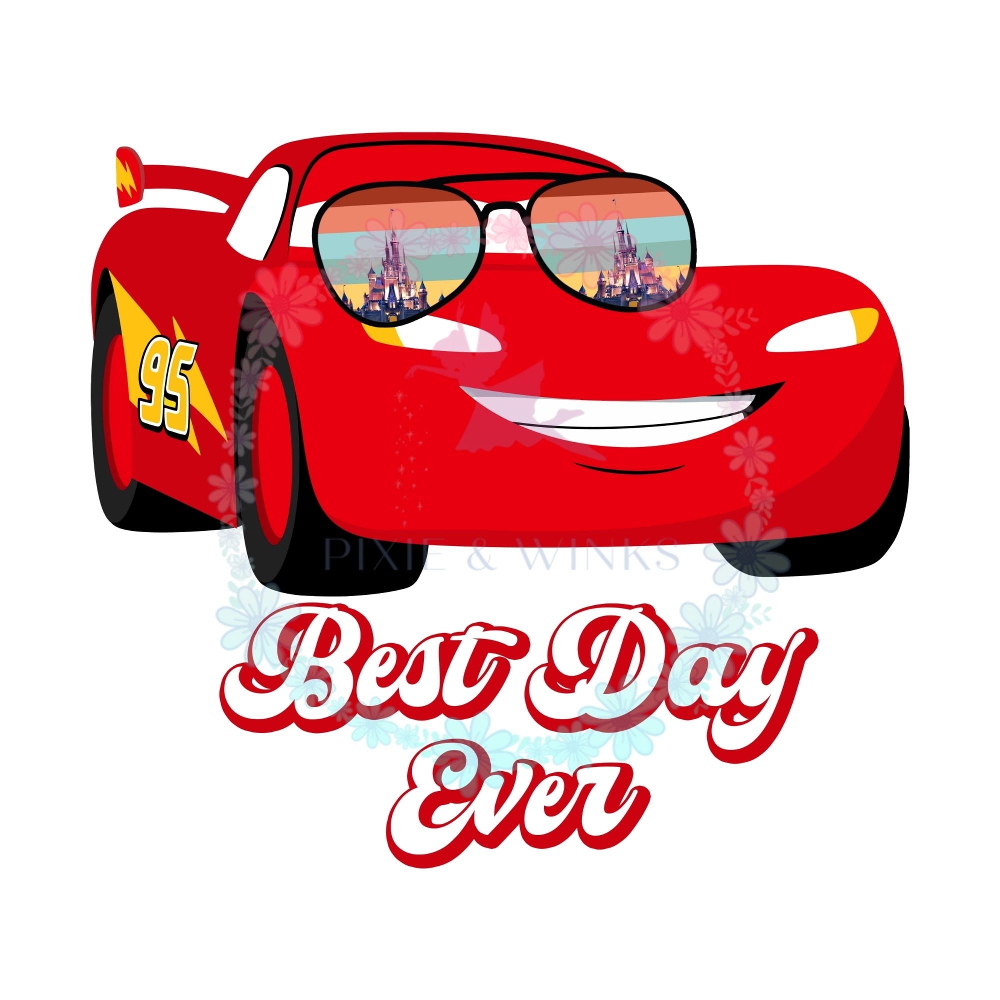 READY TO PRESS Disney Lightning McQueen Best Day Ever HTV and Sublim –  Pixie & Winks