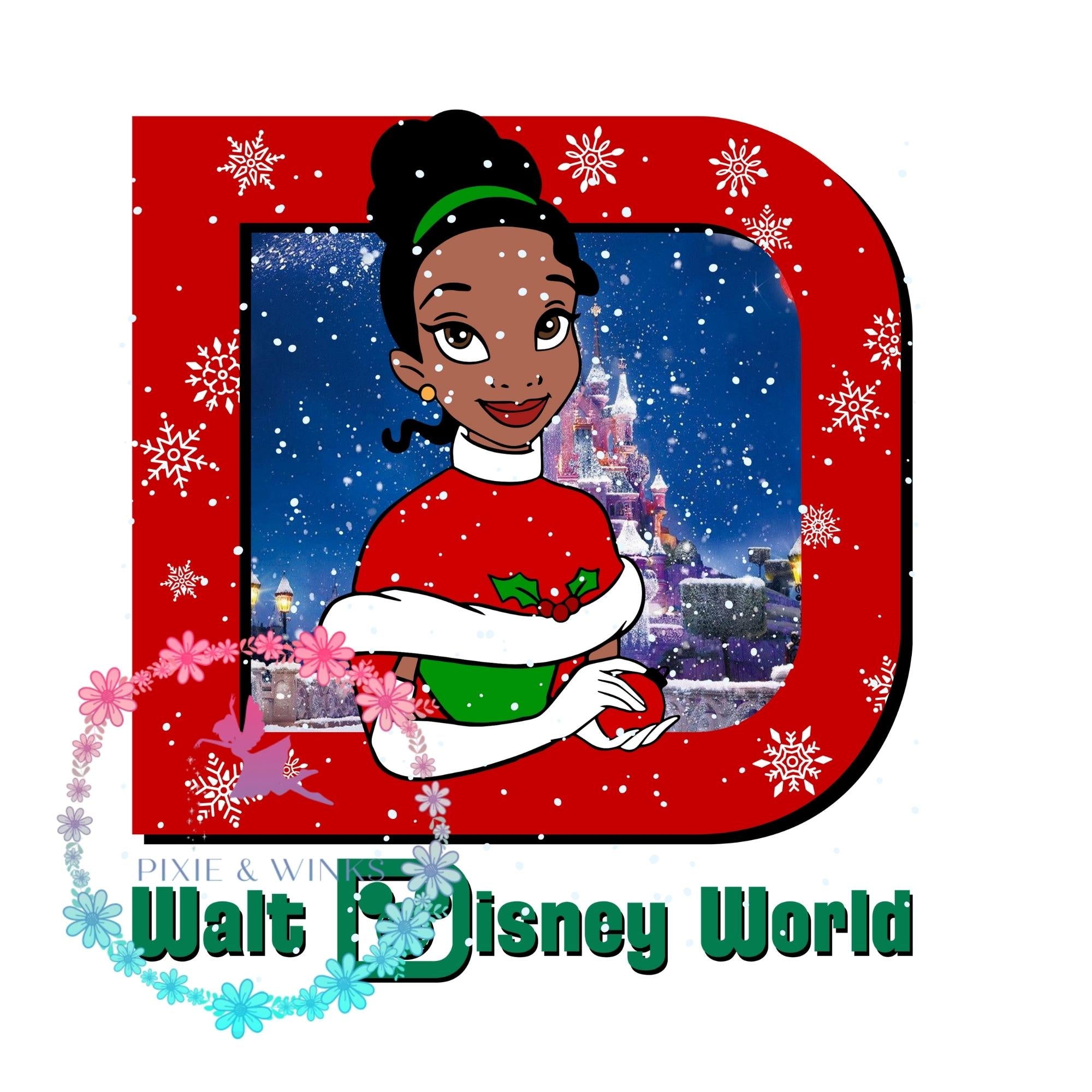 READY TO PRESS Disney Princess Tiana Christmas HTV and Sublimation Pri