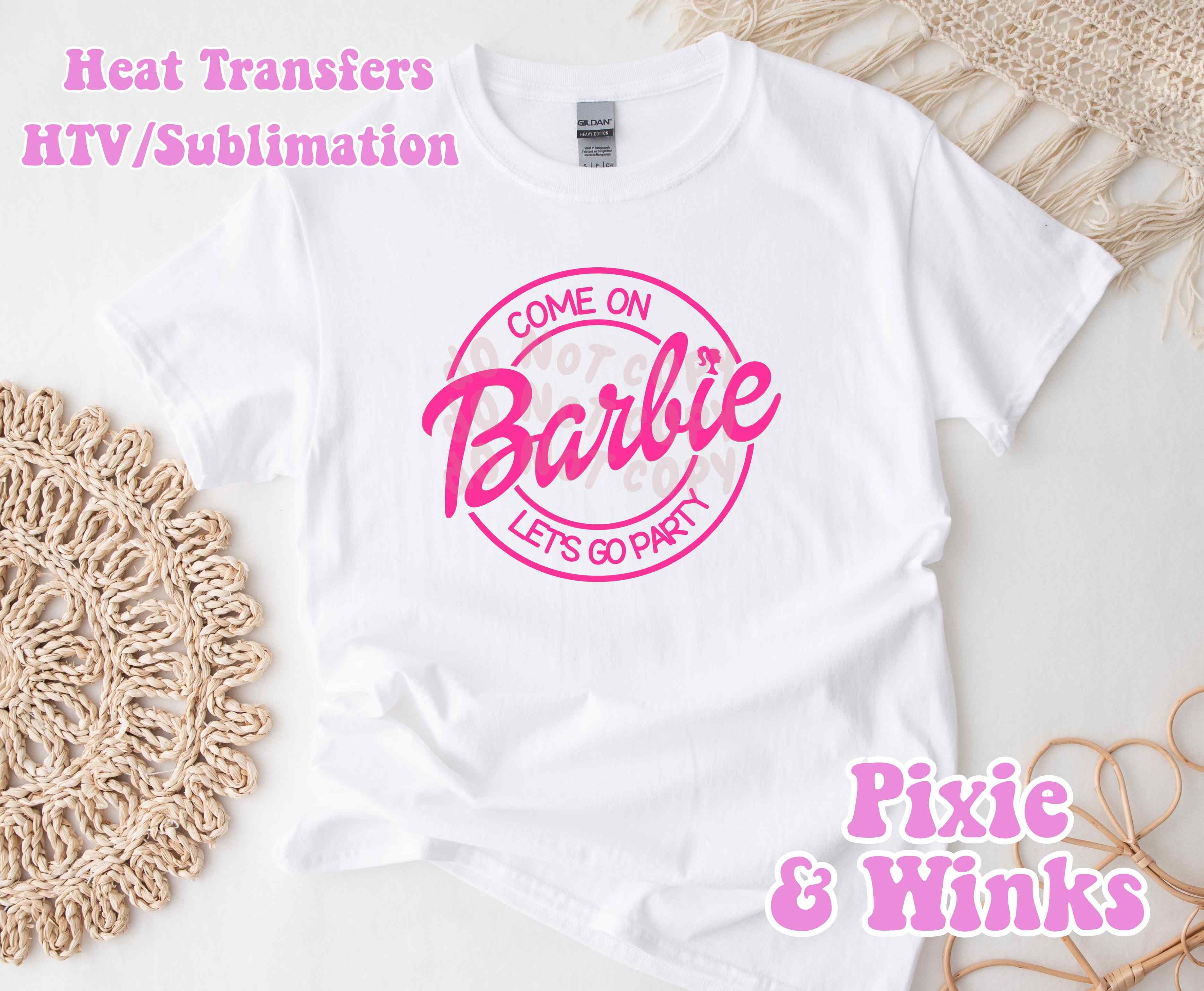 READY TO PRESS Barbie Image Transfers, Barbie HTV and Sublimation Prin ...
