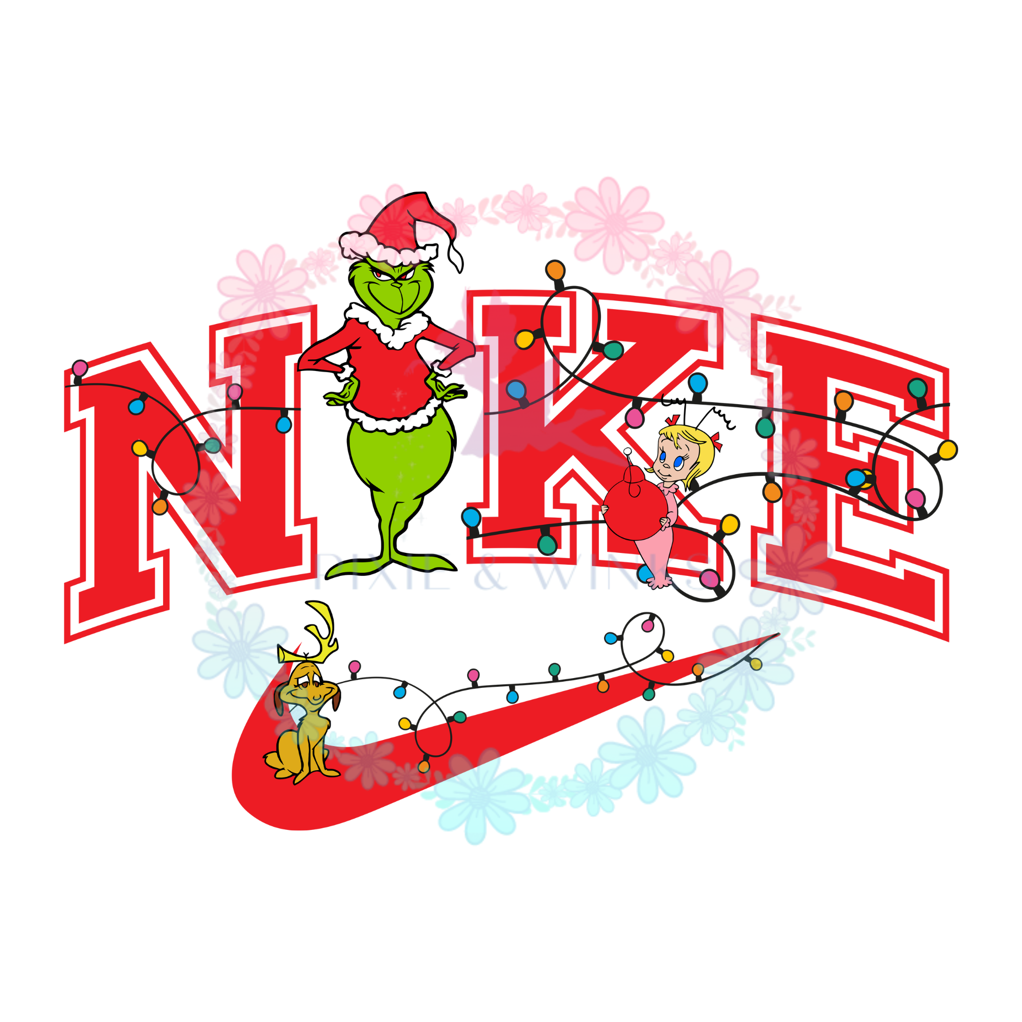 READY TO PRESS Nike Grinch Christmas HTV and Sublimation Prints Pixie