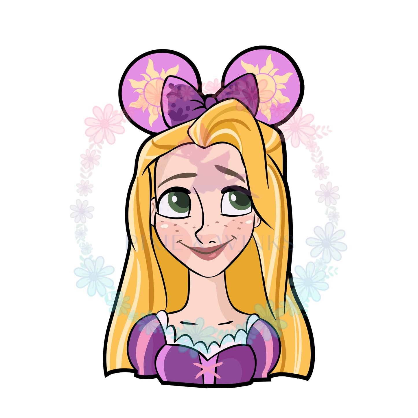 Hand Drawn Rapunzel HTV and Sublimation Image Transfers, Disney Princess Iron On decal